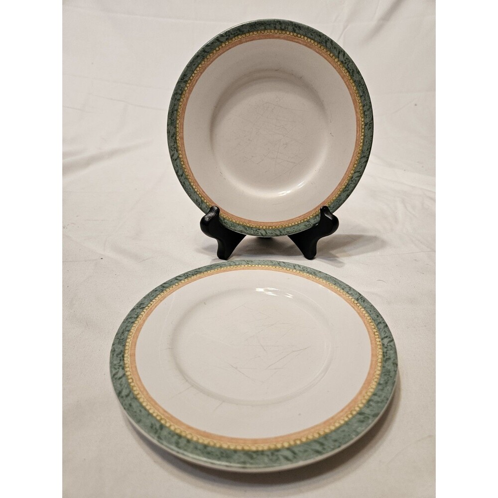 2 Pfaltzgraff French Quarter 6-1/4" Bread Dessert Stoneware Plates 704 No Chips